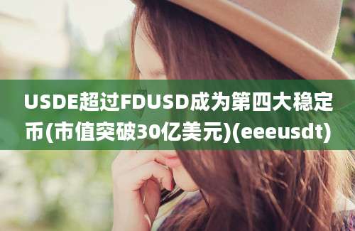 USDE超过FDUSD成为第四大稳定币(市值突破30亿美元)(eeeusdt)