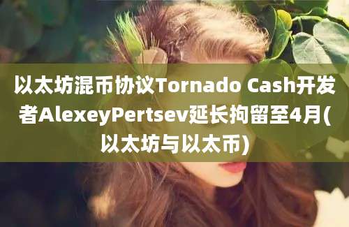 以太坊混币协议Tornado Cash开发者AlexeyPertsev延长拘留至4月(以太坊与以太币)