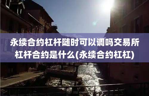 永续合约杠杆随时可以调吗交易所杠杆合约是什么(永续合约杠杠)