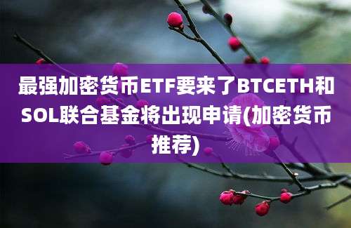 最强加密货币ETF要来了BTCETH和SOL联合基金将出现申请(加密货币推荐)