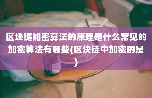 区块链加密算法的原理是什么常见的加密算法有哪些(区块链中加密的是)