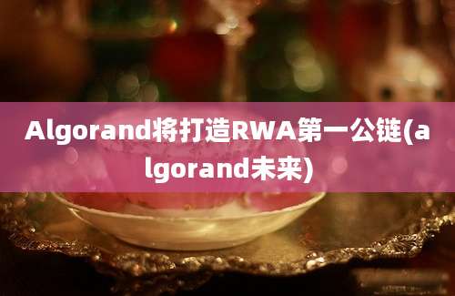 Algorand将打造RWA第一公链(algorand未来)