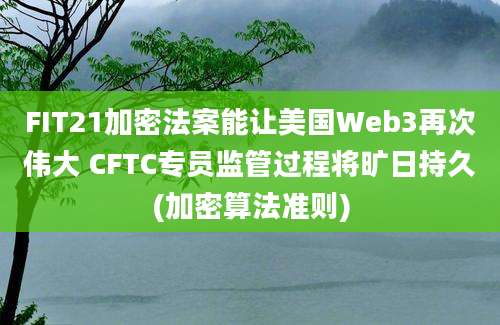 FIT21加密法案能让美国Web3再次伟大 CFTC专员监管过程将旷日持久(加密算法准则)