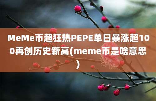 MeMe币超狂热PEPE单日暴涨超100再创历史新高(meme币是啥意思)