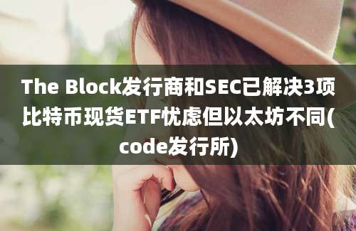 The Block发行商和SEC已解决3项比特币现货ETF忧虑但以太坊不同(code发行所)