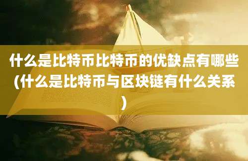 什么是比特币比特币的优缺点有哪些(什么是比特币与区块链有什么关系)