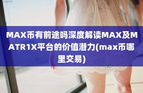 MAX币有前途吗深度解读MAX及MATR1X平台的价值潜力(max币哪里交易)