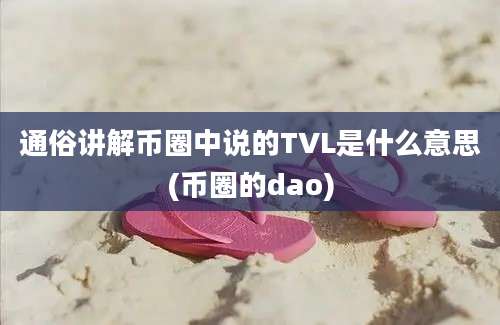 通俗讲解币圈中说的TVL是什么意思(币圈的dao)