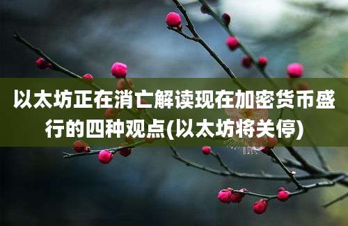 以太坊正在消亡解读现在加密货币盛行的四种观点(以太坊将关停)