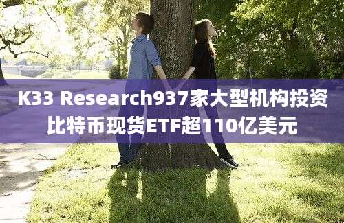 K33 Research937家大型机构投资比特币现货ETF超110亿美元