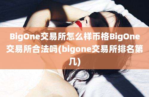 BigOne交易所怎么样币格BigOne交易所合法吗(bigone交易所排名第几)