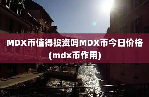 MDX币值得投资吗MDX币今日价格(mdx币作用)