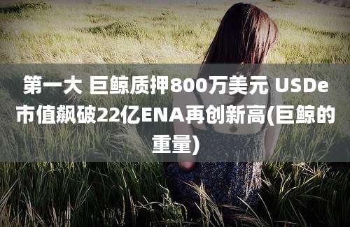 第一大 巨鲸质押800万美元 USDe市值飙破22亿ENA再创新高(巨鲸的重量)