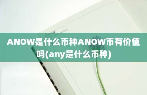 ANOW是什么币种ANOW币有价值吗(any是什么币种)