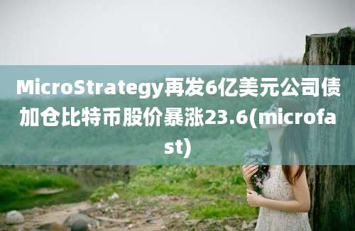 MicroStrategy再发6亿美元公司债加仓比特币股价暴涨23.6(microfast)