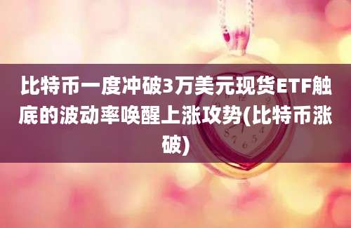 比特币一度冲破3万美元现货ETF触底的波动率唤醒上涨攻势(比特币涨破)