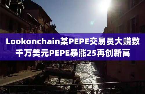 Lookonchain某PEPE交易员大赚数千万美元PEPE暴涨25再创新高