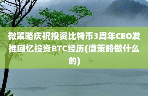 微策略庆祝投资比特币3周年CEO发推回忆投资BTC经历(微策略做什么的)