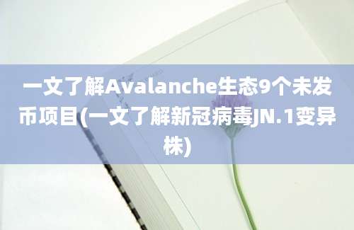 一文了解Avalanche生态9个未发币项目(一文了解新冠病毒JN.1变异株)