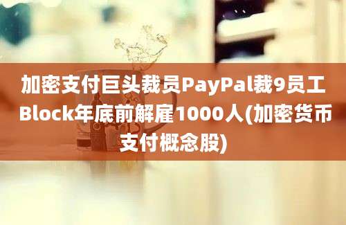 加密支付巨头裁员PayPal裁9员工 Block年底前解雇1000人(加密货币支付概念股)