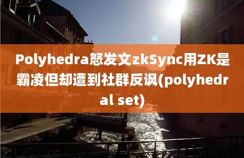 Polyhedra怒发文zkSync用ZK是霸凌但却遭到社群反讽(polyhedral set)