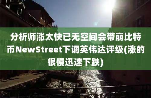 分析师涨太快已无空间会带崩比特币NewStreet下调英伟达评级(涨的很慢迅速下跌)