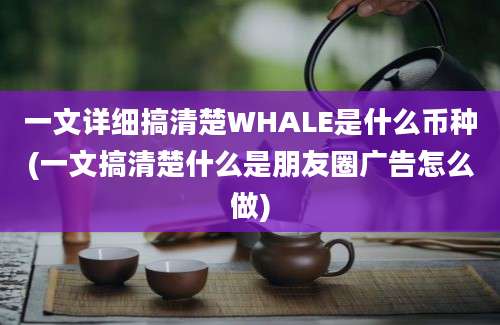 一文详细搞清楚WHALE是什么币种(一文搞清楚什么是朋友圈广告怎么做)