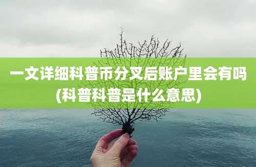 一文详细科普币分叉后账户里会有吗(科普科普是什么意思)