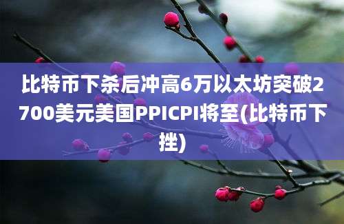 比特币下杀后冲高6万以太坊突破2700美元美国PPICPI将至(比特币下挫)