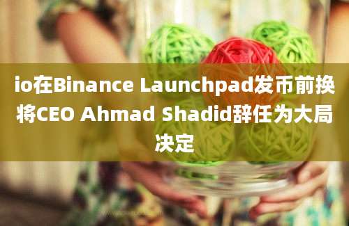 io在Binance Launchpad发币前换将CEO Ahmad Shadid辞任为大局决定