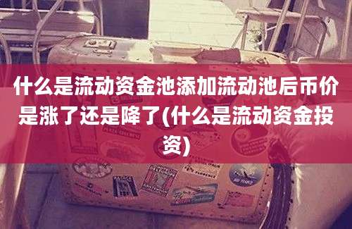 什么是流动资金池添加流动池后币价是涨了还是降了(什么是流动资金投资)