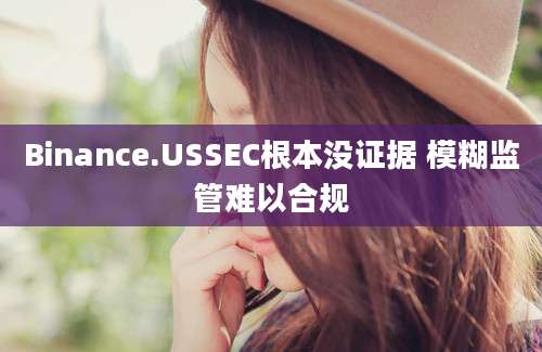 Binance.USSEC根本没证据 模糊监管难以合规