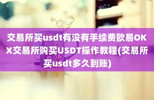 交易所买usdt有没有手续费欧易OKX交易所购买USDT操作教程(交易所买usdt多久到账)