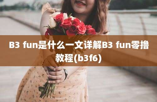 B3 fun是什么一文详解B3 fun零撸教程(b3f6)