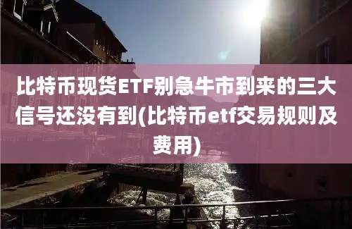 比特币现货ETF别急牛市到来的三大信号还没有到(比特币etf交易规则及费用)