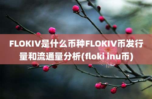 FLOKIV是什么币种FLOKIV币发行量和流通量分析(floki inu币)