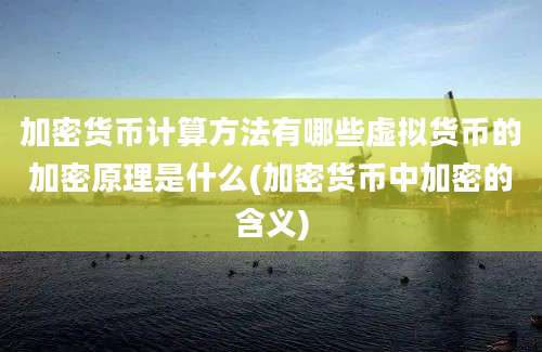 加密货币计算方法有哪些虚拟货币的加密原理是什么(加密货币中加密的含义)