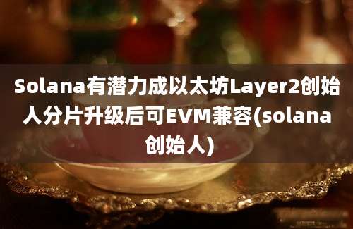 Solana有潜力成以太坊Layer2创始人分片升级后可EVM兼容(solana 创始人)