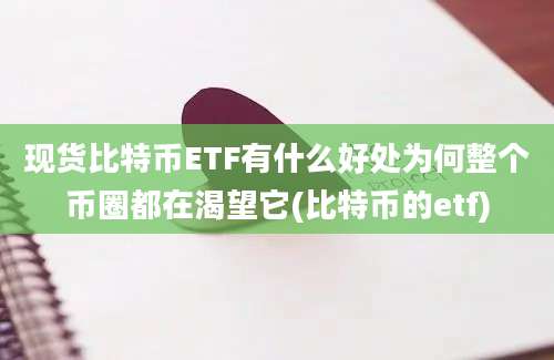 现货比特币ETF有什么好处为何整个币圈都在渴望它(比特币的etf)