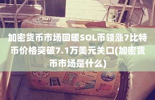 加密货币市场回暖SOL币领涨7比特币价格突破7.1万美元关口(加密货币市场是什么)