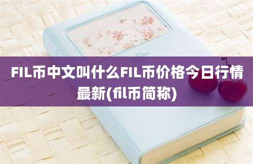 FIL币中文叫什么FIL币价格今日行情最新(fil币简称)