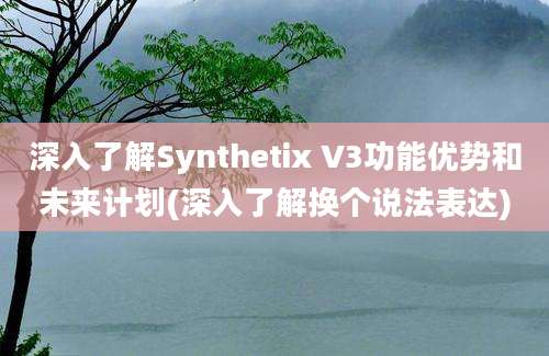 深入了解Synthetix V3功能优势和未来计划(深入了解换个说法表达)