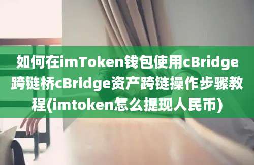 如何在imToken钱包使用cBridge跨链桥cBridge资产跨链操作步骤教程(imtoken怎么提现人民币)