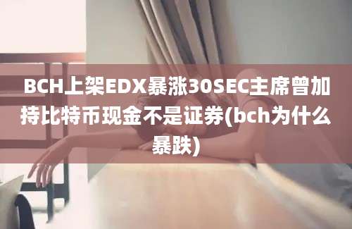 BCH上架EDX暴涨30SEC主席曾加持比特币现金不是证券(bch为什么暴跌)