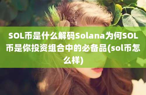 SOL币是什么解码Solana为何SOL币是你投资组合中的必备品(sol币怎么样)