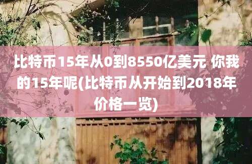 比特币15年从0到8550亿美元 你我的15年呢(比特币从开始到2018年价格一览)