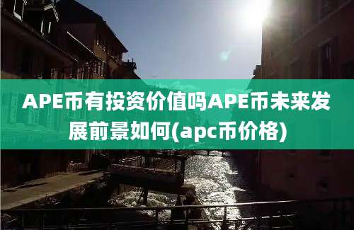 APE币有投资价值吗APE币未来发展前景如何(apc币价格)