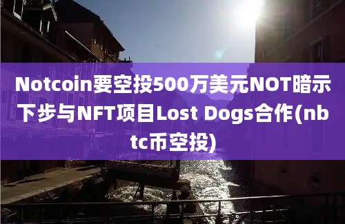 Notcoin要空投500万美元NOT暗示下步与NFT项目Lost Dogs合作(nbtc币空投)