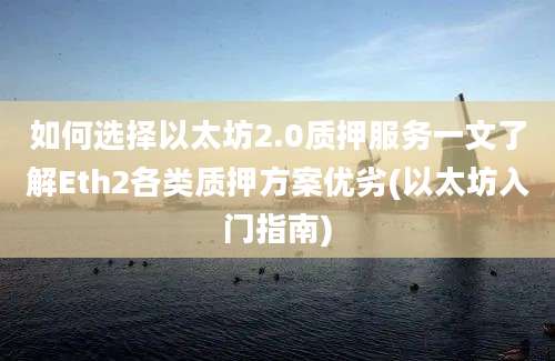 如何选择以太坊2.0质押服务一文了解Eth2各类质押方案优劣(以太坊入门指南)