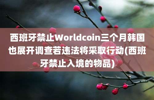 西班牙禁止Worldcoin三个月韩国也展开调查若违法将采取行动(西班牙禁止入境的物品)